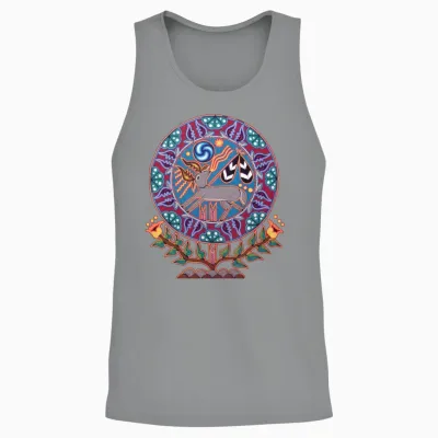 Native Huichol Peyote Deer Unisex Tank Top - Sport Grey