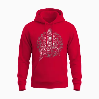 Star Trek: the Original Series Iconic Mashup Unisex Hoodie - Red