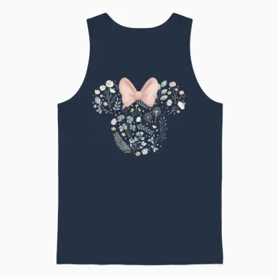 Disney Minnie Mouse Icon Spring Flowers Unisex Tank Top - Navy