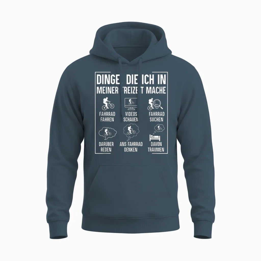 Lustige Fahrrad Shirts Dinge Die Ich in Meiner Freizeit Mache Fahrrad Mountainbike T-Shirt Schwarz Unisex Kinder/erwachsene Kurzarm Klein Unisex Hoodie in Dark Heather