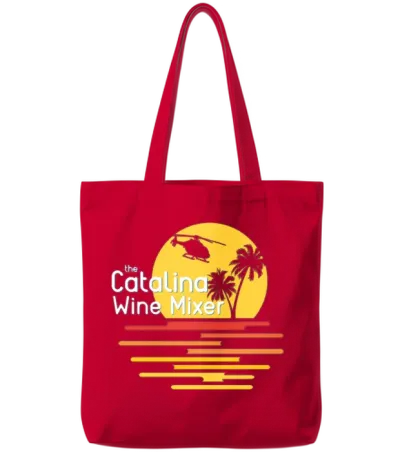 Catalina Wine Mixer Tote Bags - Red