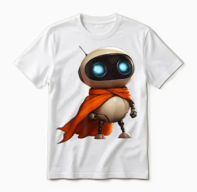 Petit Robot Mignon Déguisé En Super-Héros Unisex T-Shirt - White