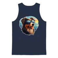 Dog with Sunglasses — Lovers Gift Unisex Tank Top - Navy – 1