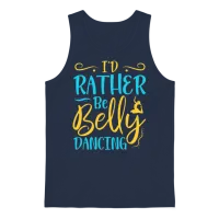 I'd Rather Be Belly Dancing Belly Dance Unisex Tank Top - Navy – 1