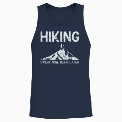 Hiking: Sweat Now, Beer Later - Hiking Unisex Tank Top - Navy