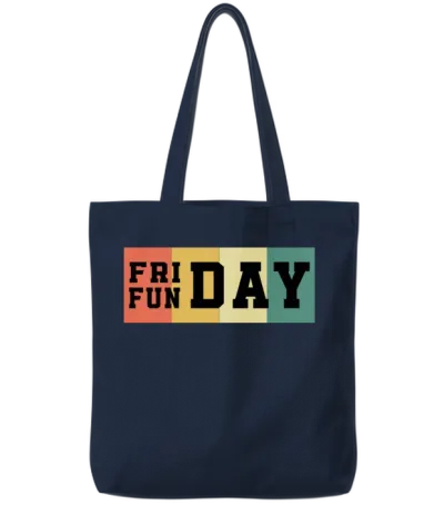 Friday Funday Tote Bags - Navy