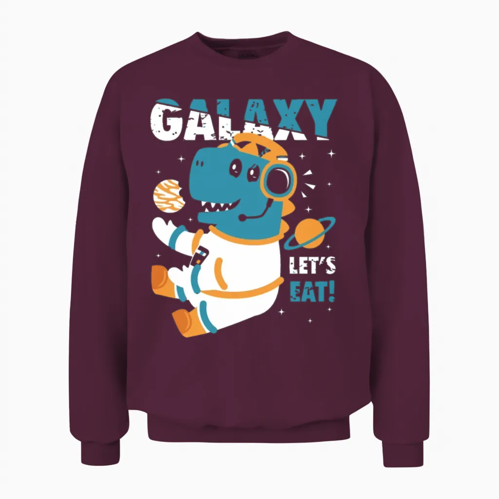 Galaxy Let S Eat Unisex Sweatshirt in Maroon