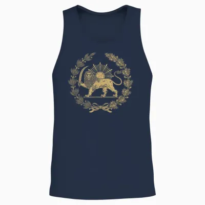 Iranischer Persischer Löwe Und Sonne Emblem Symbol Unisex Tank Top - Navy