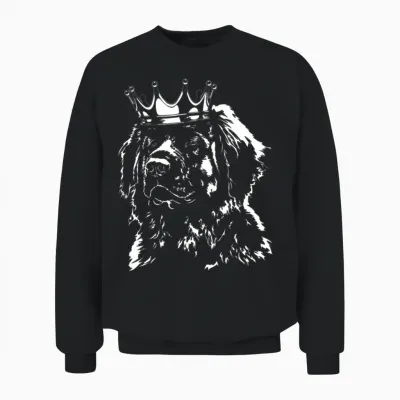 Funny Leonberger Dog Crown Dog Mom Unisex Sweatshirt - Black