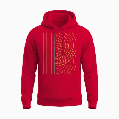 Double Slit Light Wave Particle Unisex Hoodie - Red