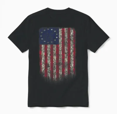 Betsy Ross Shirt 4th of July American Unisex T-Shirt - Black