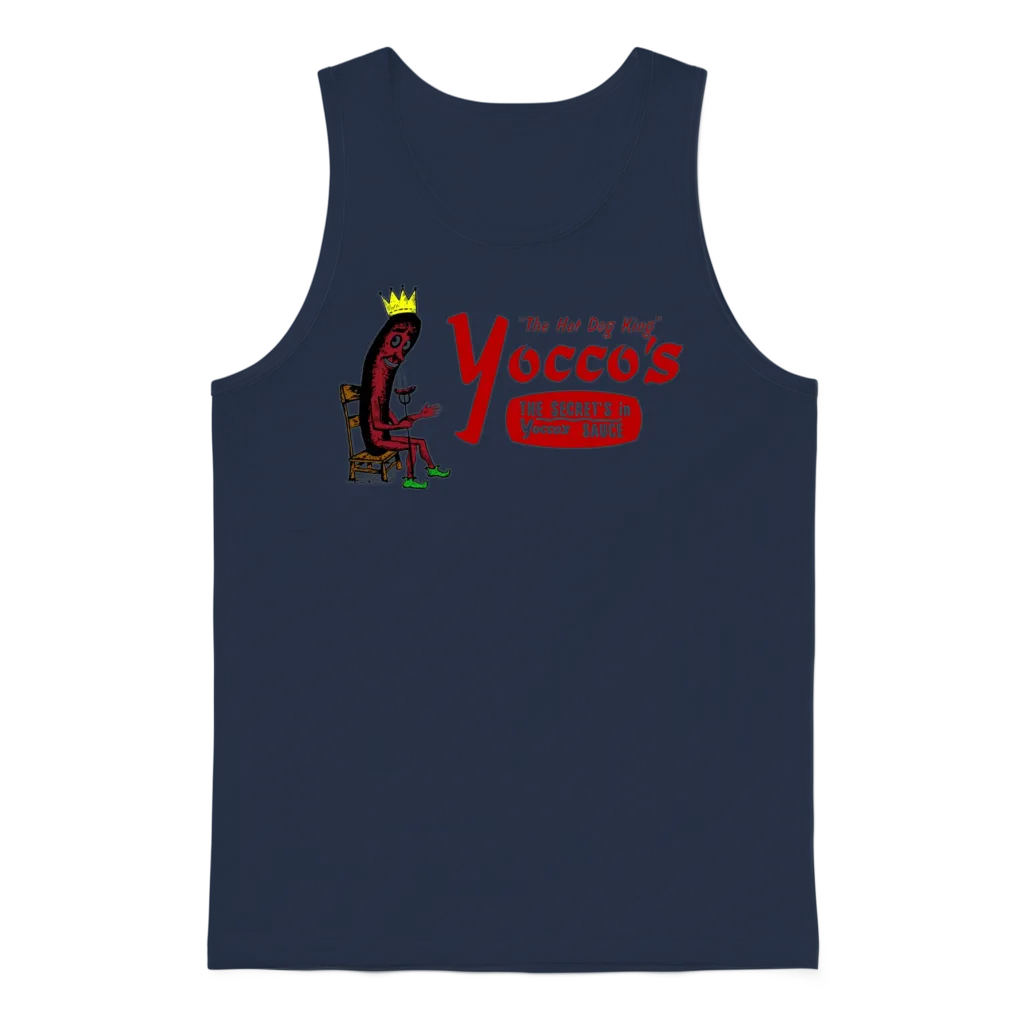 Yocco's the Hot Dog King Lovers Unisex Tank Top - Navy