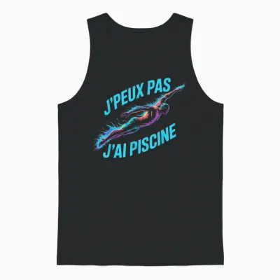 I Can Not I Have Pool Swimming Humor Design Swimming Humor Unisex Tank Top - Black