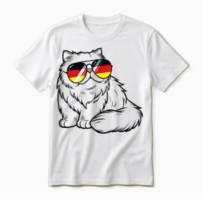 Deutsche Flagge Katze Deutsch Deutschland Katzen Unisex T-Shirt - White