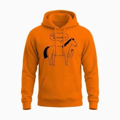 Hi Horse Unisex Hoodie - Safety Orange