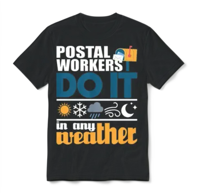 Postal Workers Do It in Any Weather Mailman Mail Unisex T-Shirt - Black