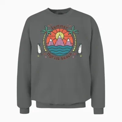 Retro Myrtle Beach Unisex Sweatshirt - Graphite Heather