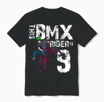 Dieser Bmx-Fahrer Ist 9 Jahre Alt, Passender Geburtstags-Fahrradliebhaber Unisex T-Shirt - Black