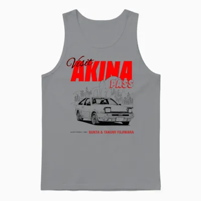 Initial D Visit Akina Pass Illustrated Postcard Racing Manga Unisex Tank Top - Sport Grey