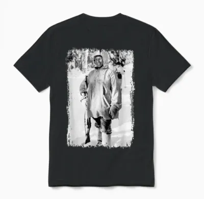 Simo Häyhä, the White Death, Famous Finnish Sniper Unisex T-Shirt - Black