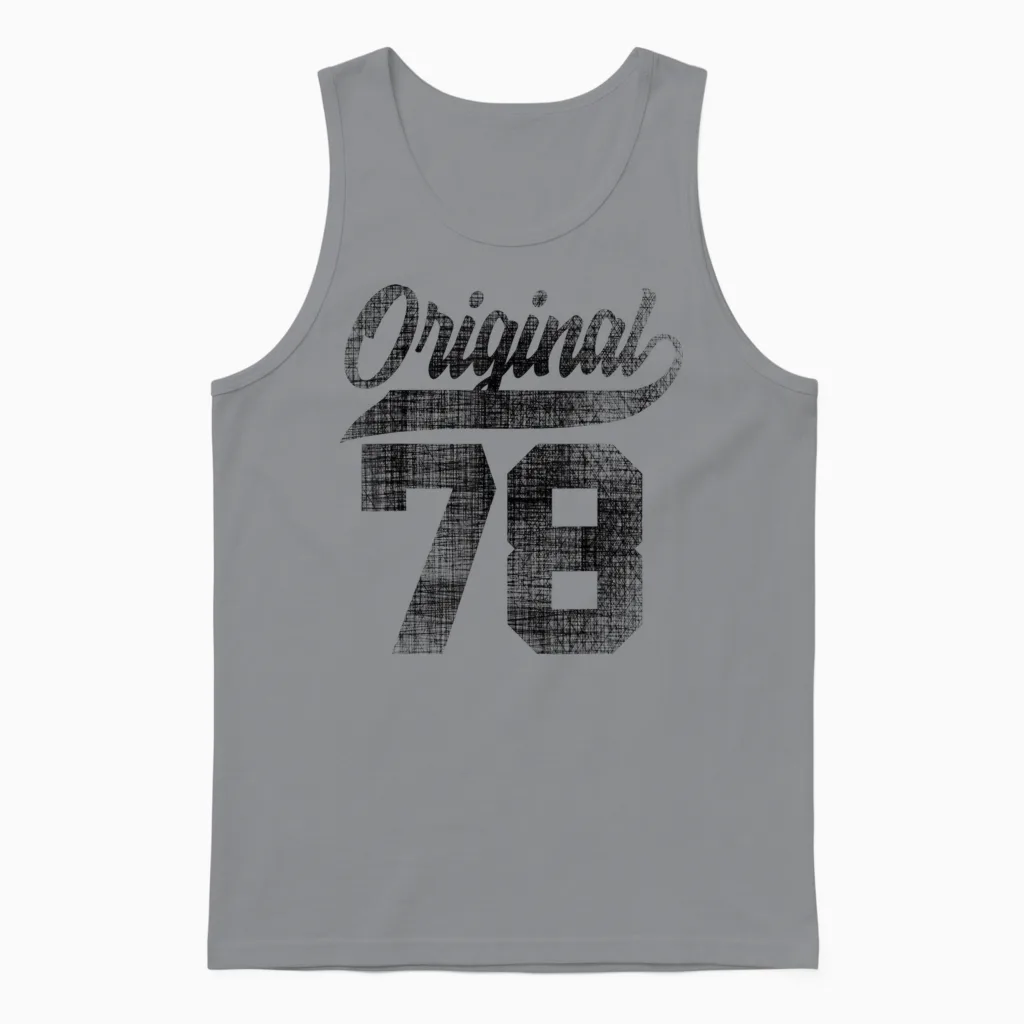 46th Birthday Original Men Women Vintage 1978 T-Shirt, White Unisex Tank Top in Sport Grey