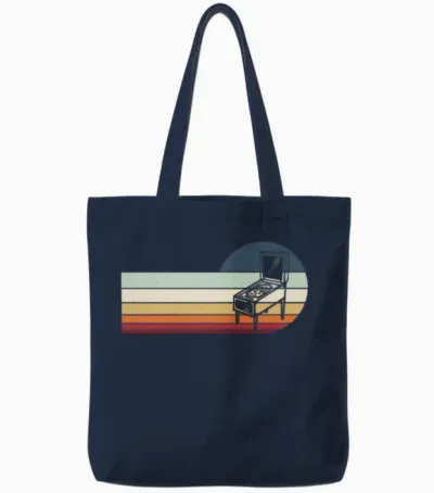 Retro Colorful Gaming Tote Bags - Navy