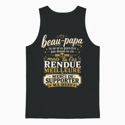 Beau Papa Cadeau Humour Fête Des Pères Personnalisé Unisex Tank Top - Black