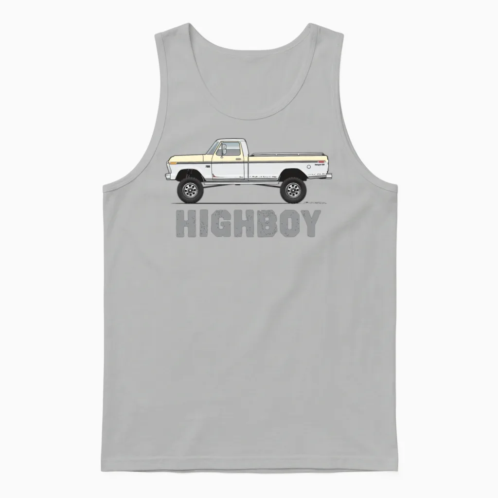 Highboy Wimbledon White Unisex Tank Top in Ash