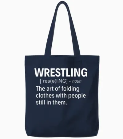 Funny Wrestling Definition Tote Bags - Navy