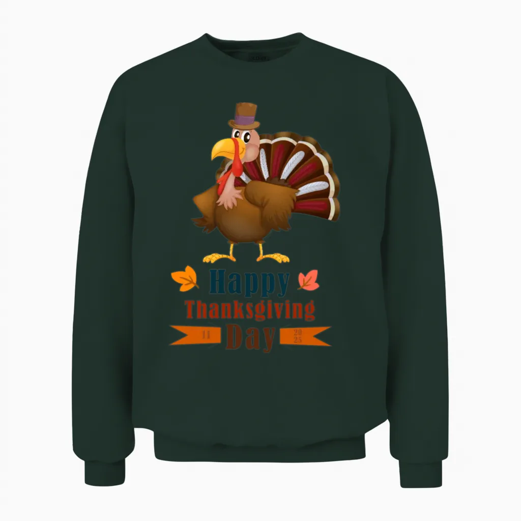 Thanksgiving Day Unisex Sweatshirt in Forest