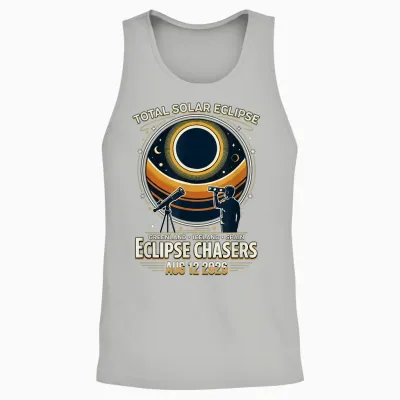 Eclipse Chaser éclipse Solaire 2026 Islande Espagne Unisex Tank Top - Ash
