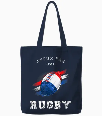Funny Rugby Player Shirt, Je Peux Pas J'ai Rugby Design Tote Bags - Navy