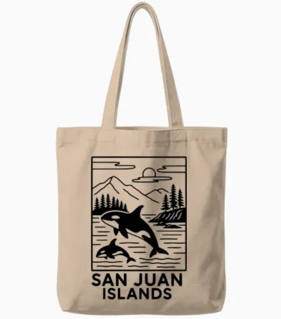San Juan Islands Tote Bags - Natural