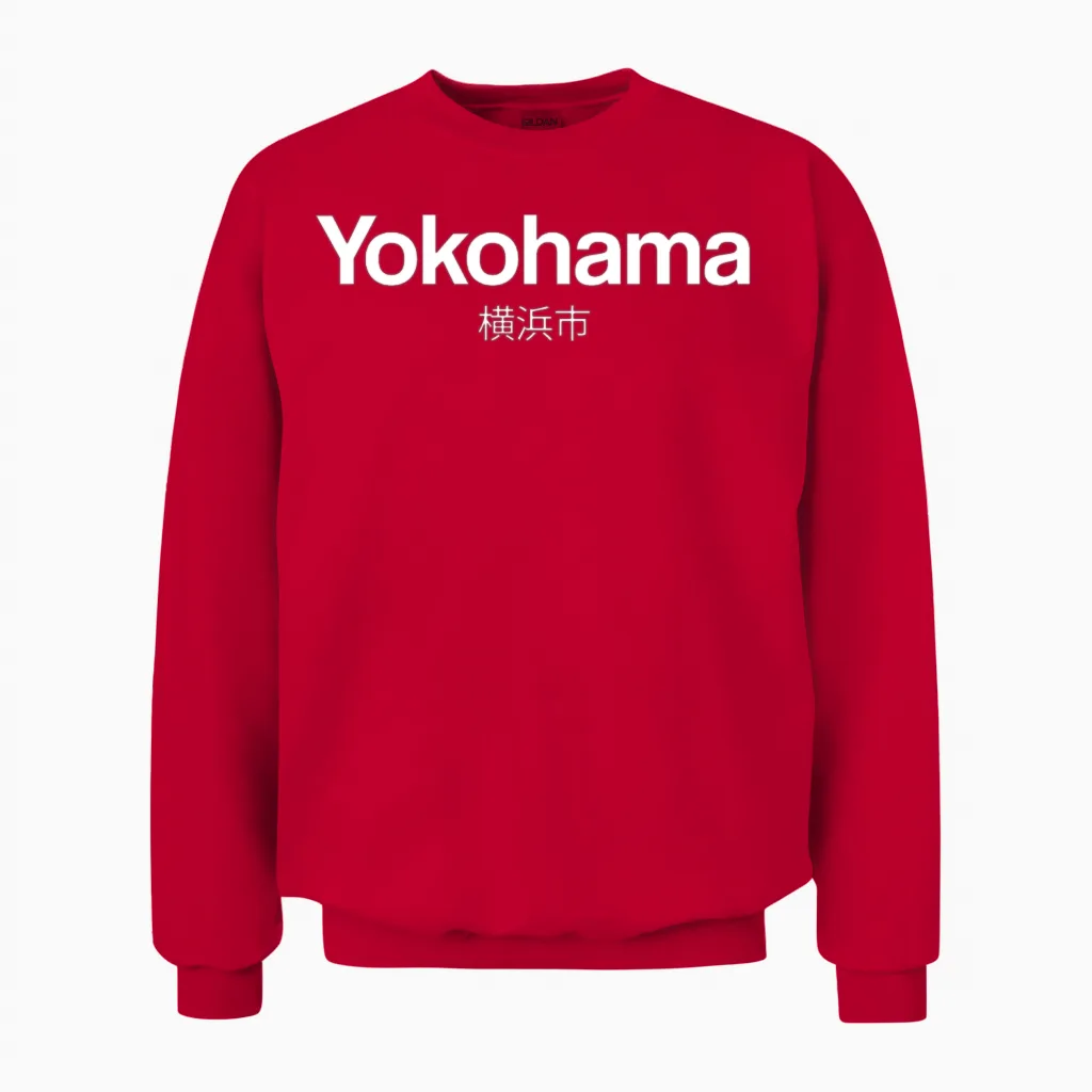 Yokohama Japan Unisex Sweatshirt in Red