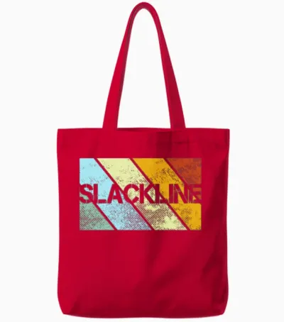 Slackline Retro Tote Bags - Red