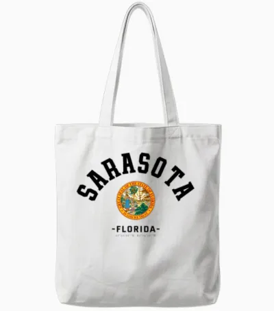 Sarasota Vacation Floride Sarasota Cadeau Gulf Beach Life Manche Longue Tote Bags - White