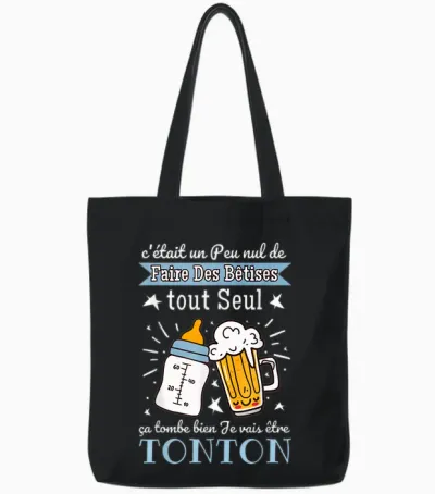 Man Gift Announcement Pregnancy Tonton Future Tonton 2025 Tote Bags - Black