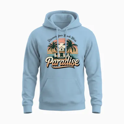 Beach Paradise Unisex Hoodie - Light Blue