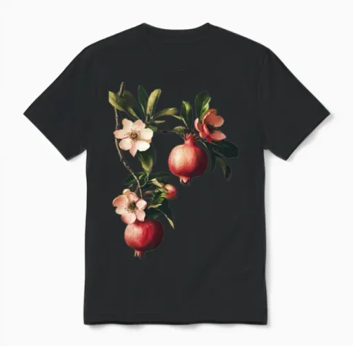 Pomegranate Unisex T-Shirt in Black