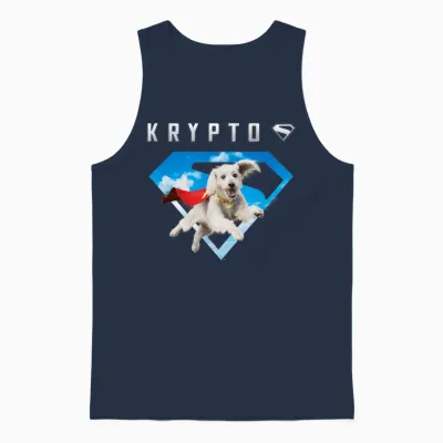 Superman (2025 Movie) Krypto Sky Shield T-Shirt, Black, S Unisex Tank Top - Navy