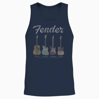 Fender Vintage Guitar Lineup T-Shirt Small Unisex Tank Top - Navy