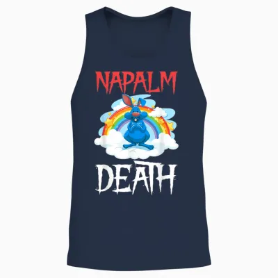Napalm Tod Rainbow Bunny Rosa Napalm Death Hase Unisex Tank Top - Navy