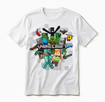 Minecraft Character Cluster Logo Unisex T-Shirt - White