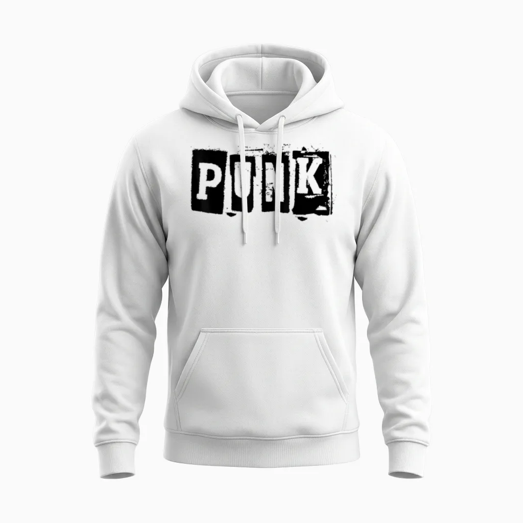 Punk Clothing | Alternative Punk Music Shirt | Punk Rock T-Shirt, White Unisex Hoodie in White