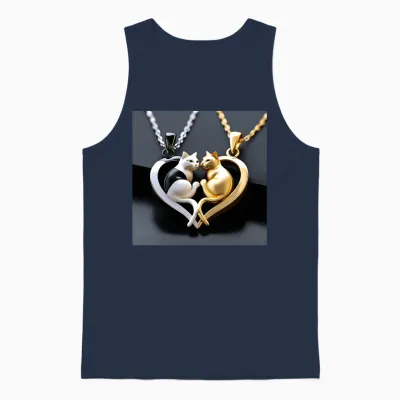 Pendentif Chat En Argent Chat Unisex Tank Top - Navy