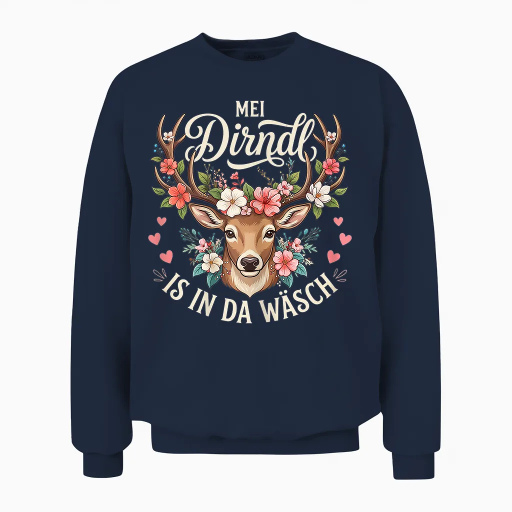 Passend Für Oktoberfest T-Shirt Damen Trachtenshirt Trachten Unisex Sweatshirt in Navy