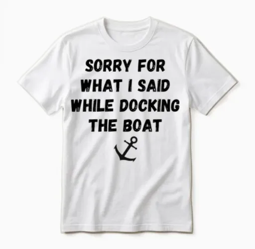 Sorry for What I Said While Docking the Boat Unisex T-Shirt in White