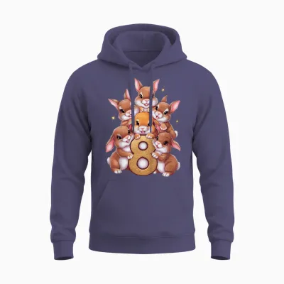 8. Geburtstag Hase Kaninchen Mädchen Geburtstag 8 Jahre Alt Unisex Hoodie - Heather Sport Dark Navy