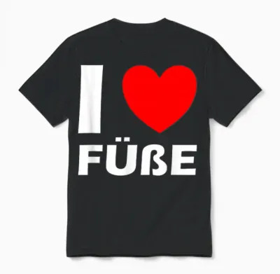 I Love Füße Ich Liebe Füße Unisex T-Shirt - Black