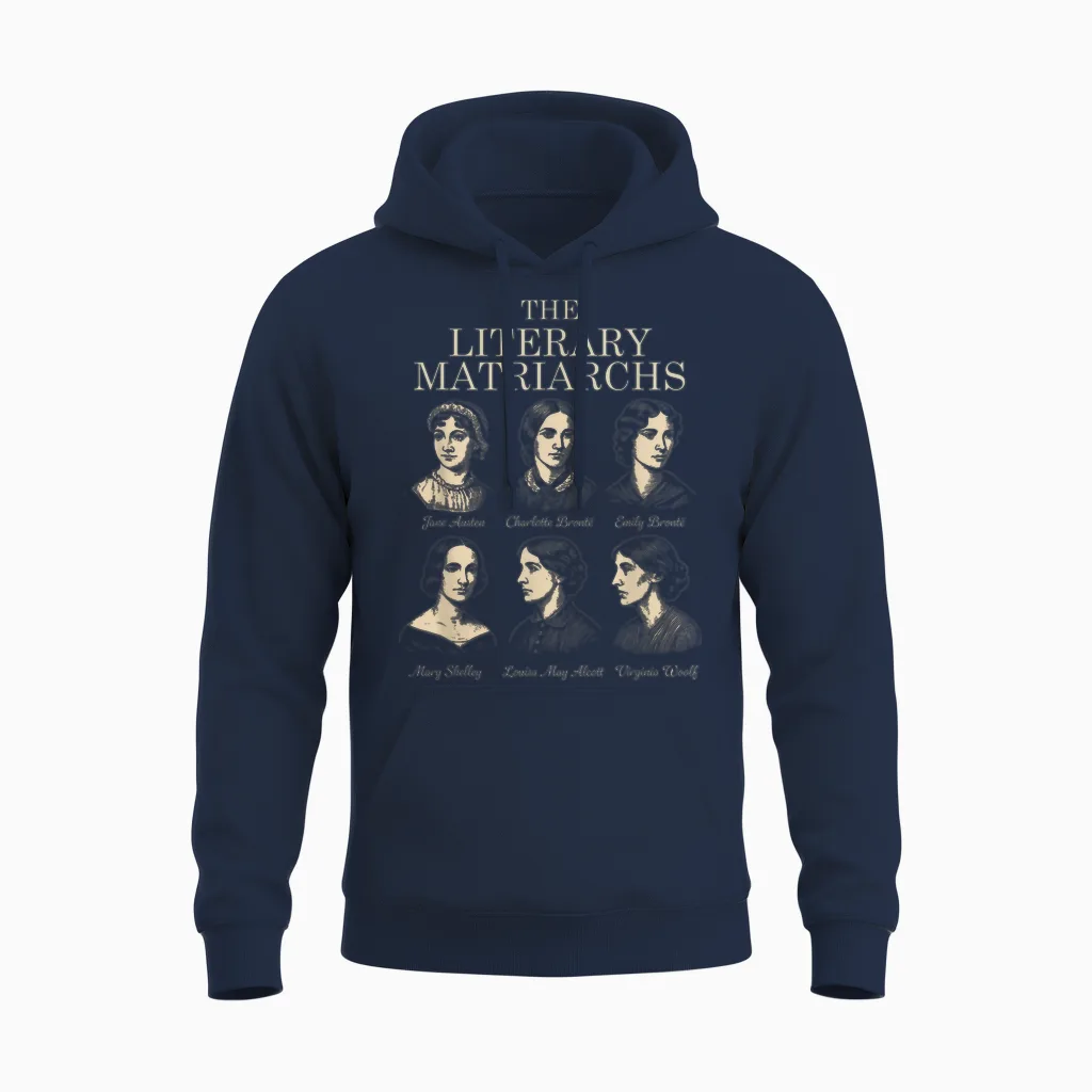 Little Women in Literature, Jane Austen, Bronte Sisters Unisex Hoodie in Navy